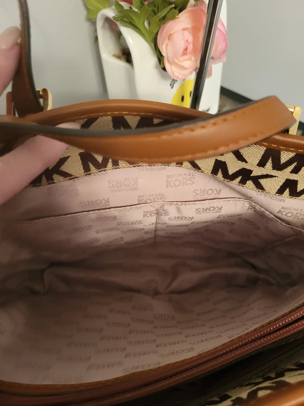 Michael Michael Kors Tan and Brown MK Monogram Tote 13